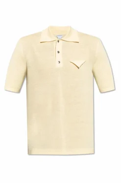 Bottega Veneta YELLOW Linen polo shirt