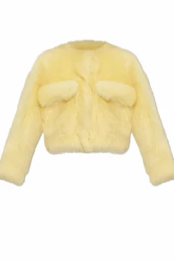 Bottega Veneta YELLOW Short fur coat