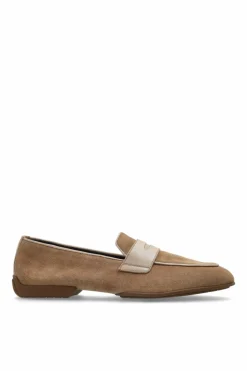 Brioni beige Suede Penny loafers