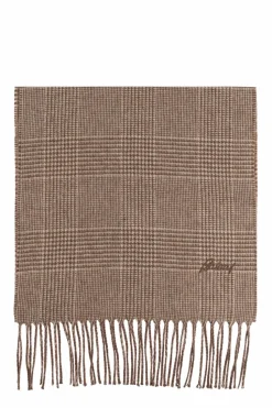 Brioni BROWN Checked scarf