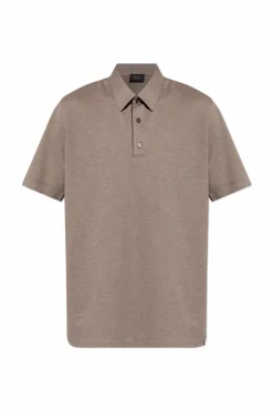 Brioni BROWN Cotton polo