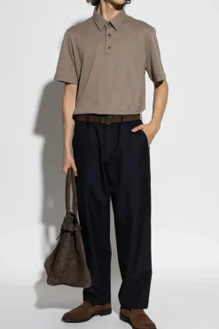 Brioni BROWN Cotton polo