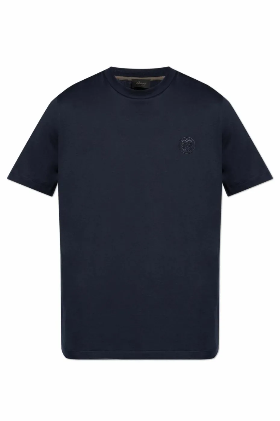 Brioni NAVY BLUE T-shirt with embroidered logo