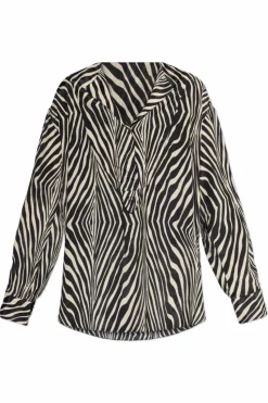 By Malene Birger BLACK Shirt with animal print