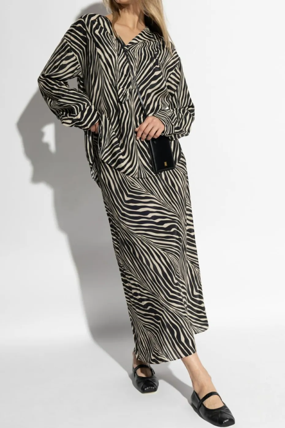 By Malene Birger BLACK Shirt with animal print