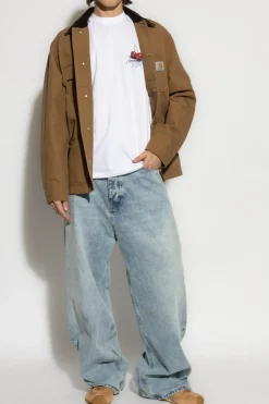 Carhartt WIP BROWN Jacket with corduroy collar