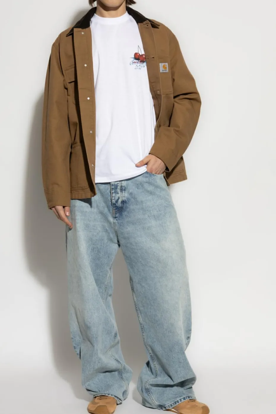Carhartt WIP BROWN Jacket with corduroy collar
