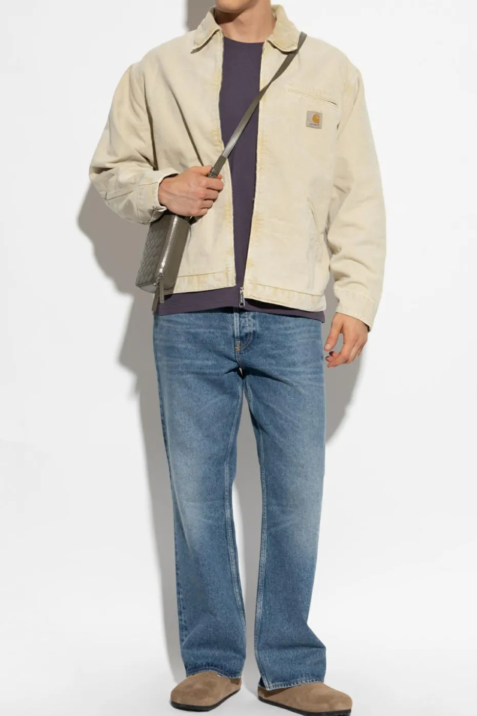 Carhartt WIP cream Jacket with logo patch