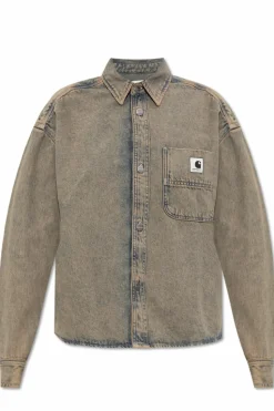 Carhartt WIP GREY Denim shirt with a 'vintage' effect