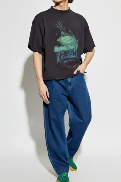 Carhartt WIP NAVY BLUE Jeans with logo
