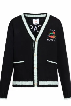Casablanca BLACK Cardigan with logo