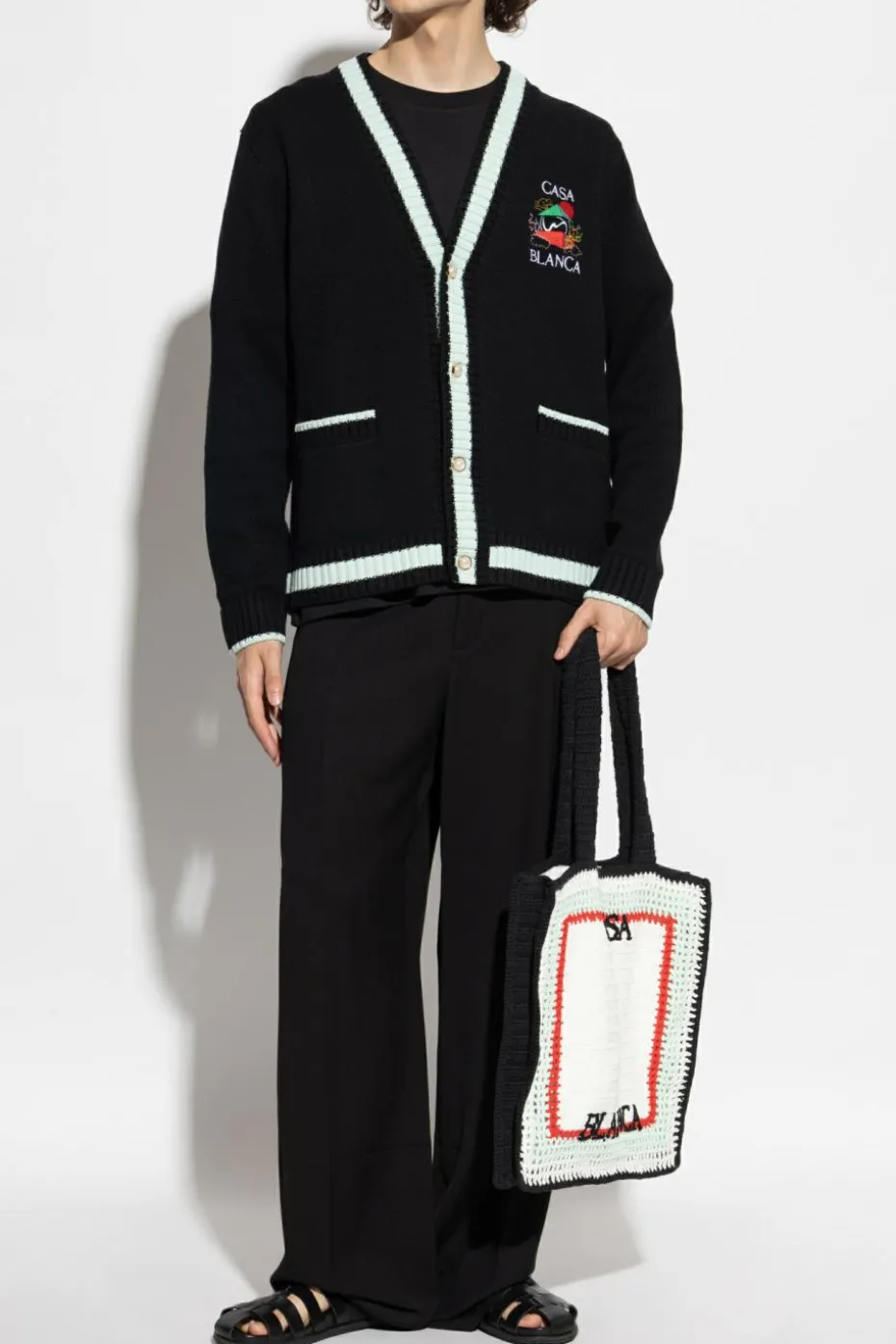 Casablanca BLACK Cardigan with logo