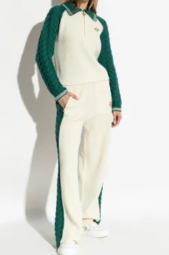 Casablanca cream Wool sweater with logo