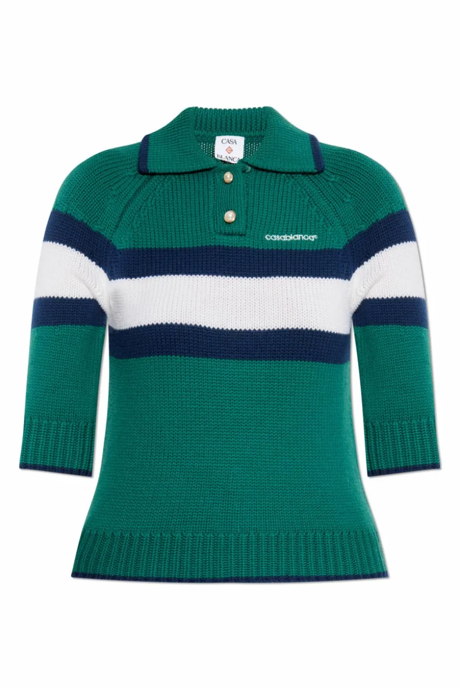Casablanca GREEN Polo with embroidered logo
