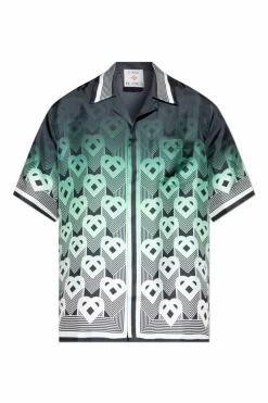 Casablanca GREEN Silk shirt with pocket