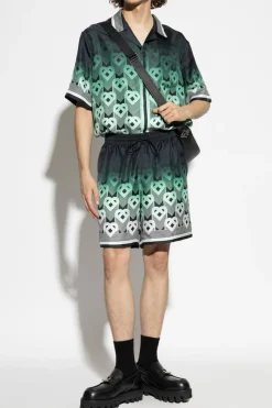 Casablanca GREEN Silk shirt with pocket