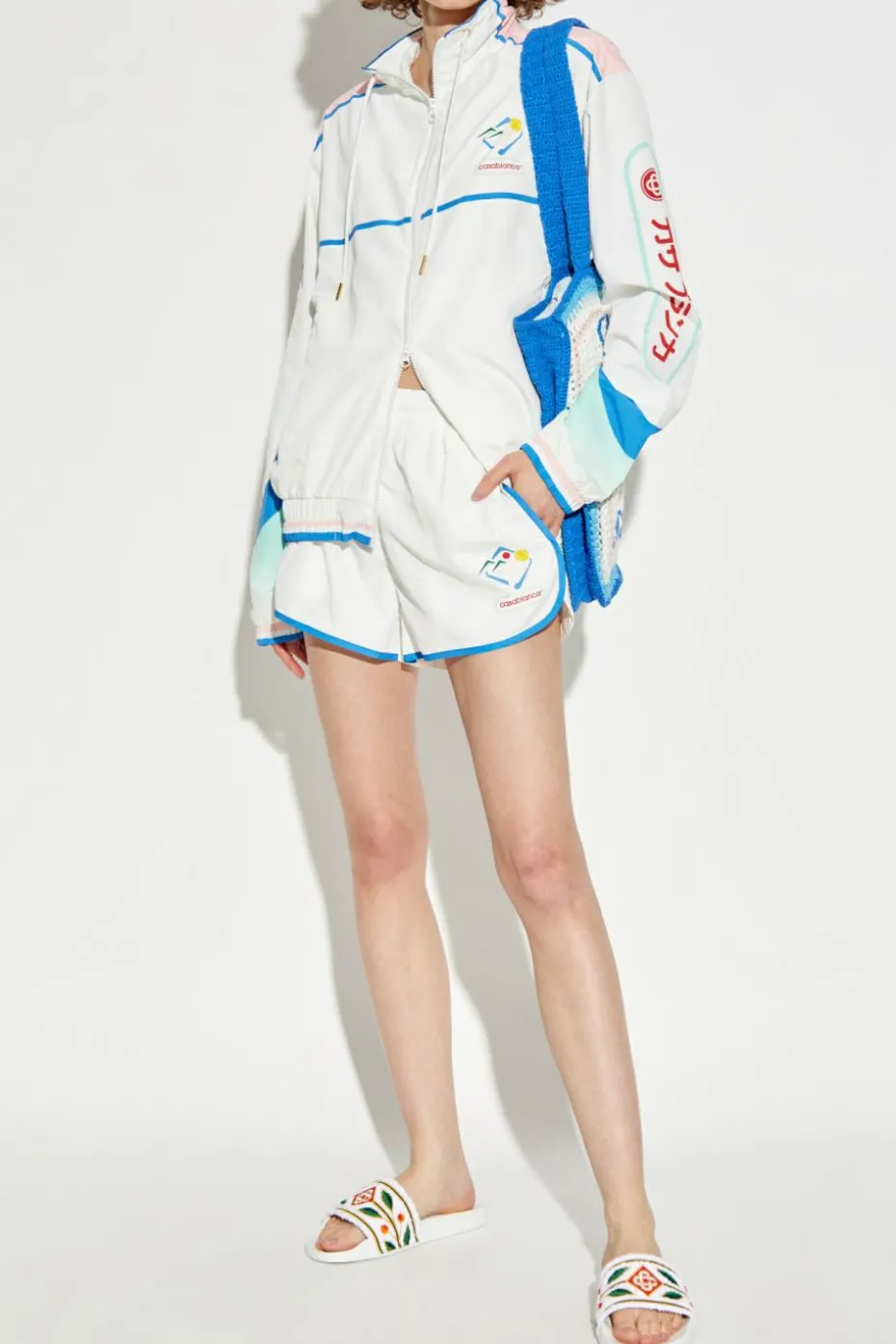 Casablanca WHITE Jacket with stand-up collar