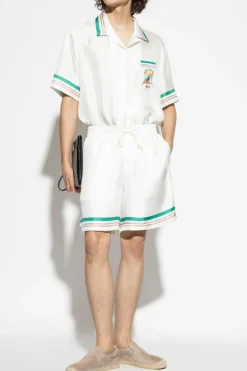 Casablanca WHITE Silk short-sleeve shirt