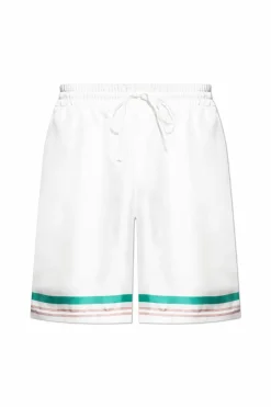 Casablanca WHITE Silk shorts with print