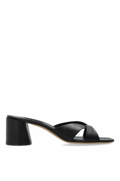 Casadei BLACK Leather heeled mules