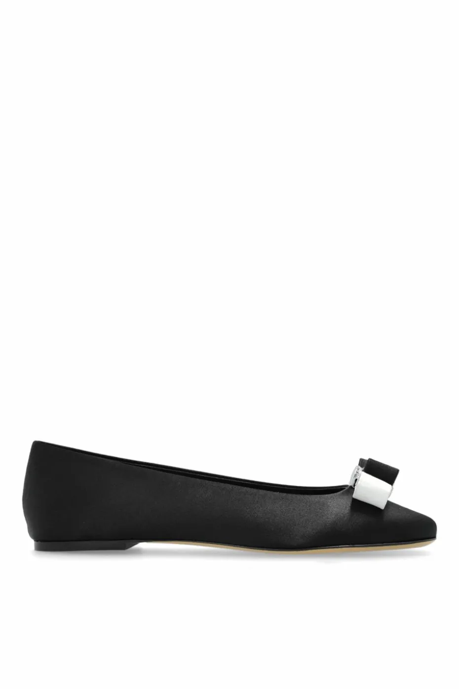 Casadei BLACK Satin ballet flats with appliqué