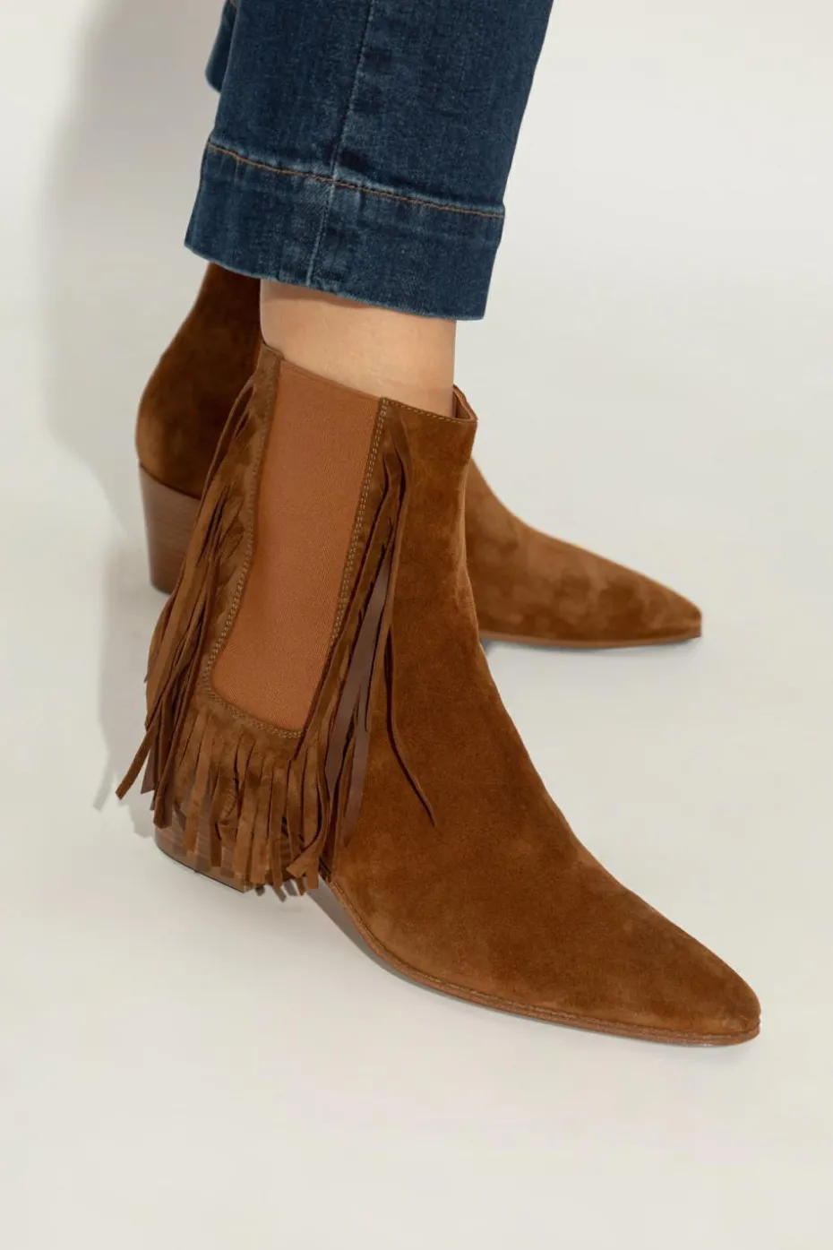 Casadei BROWN Suede ankle boots with heel