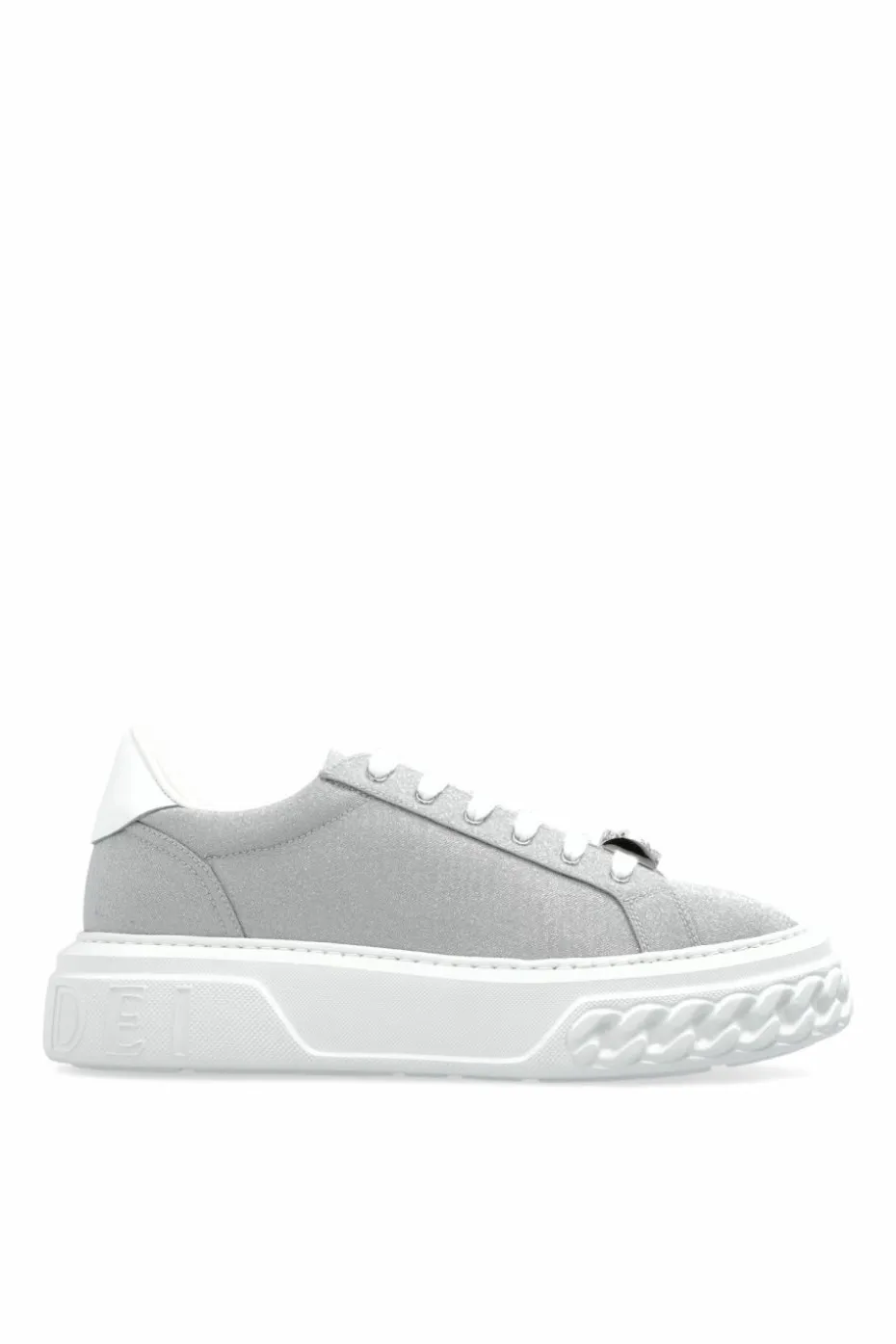 Casadei SILVER Sneakers with shimmering glitter