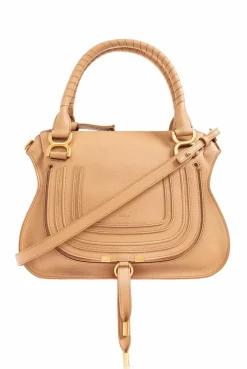 Chloé beige ‘Marcie Medium’ leather shoulder bag