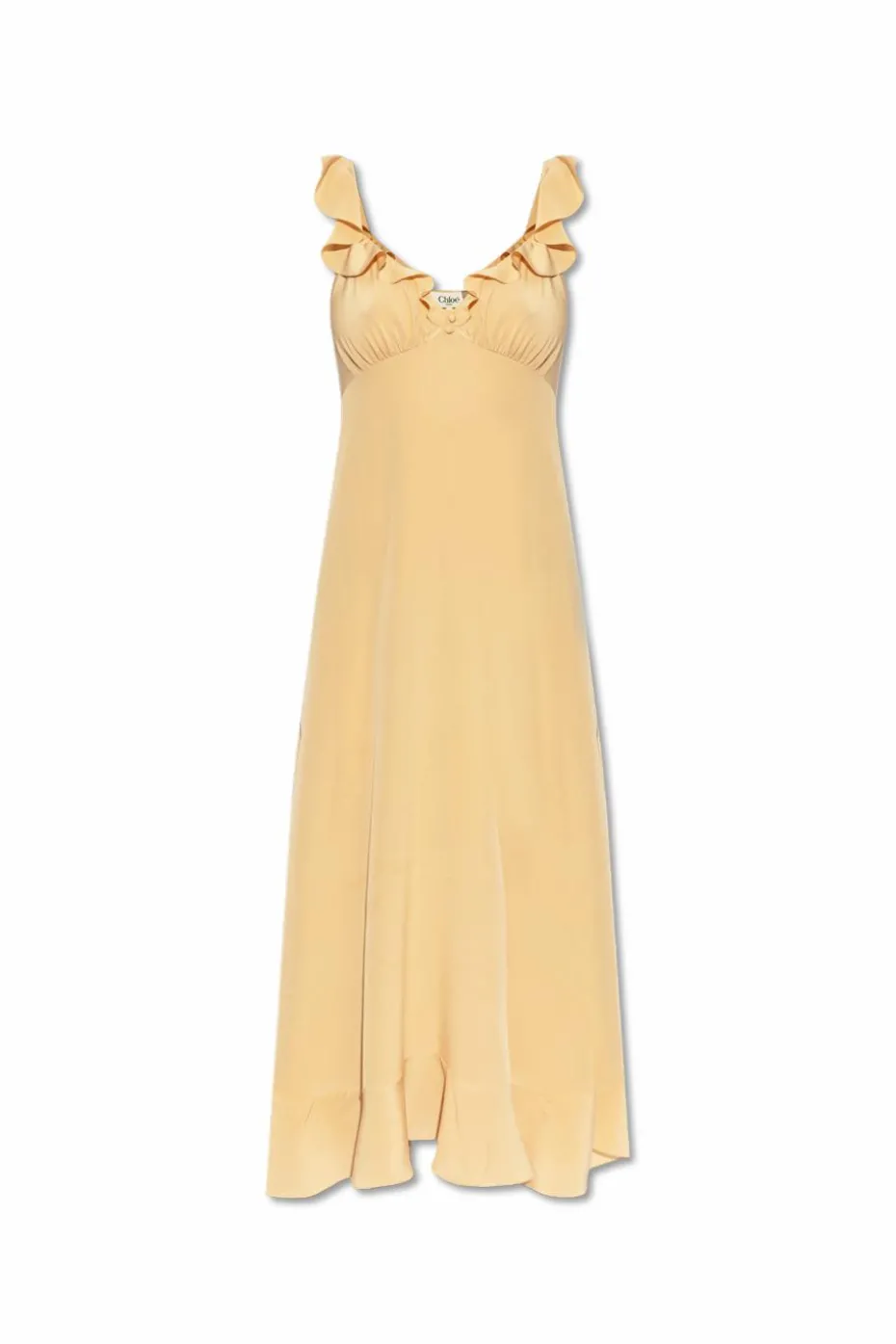 Chloé beige Silk dress with ruffles
