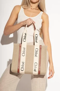 Chloé beige ‘Woody Medium’ shopper bag