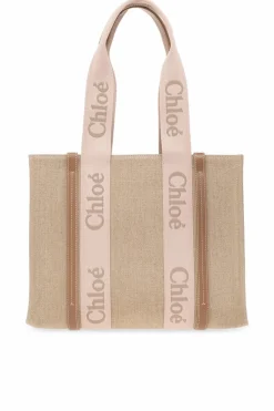 Chloé beige ‘Woody Medium’ shopper bag