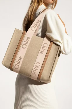 Chloé beige ‘Woody Medium’ shopper bag