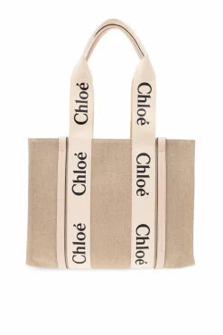 Chloé beige ‘Woody Medium’ shopper bag