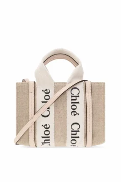 Chloé beige ‘Woody Mini’ shopper bag