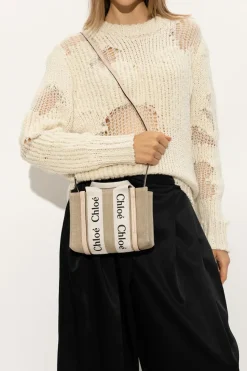 Chloé beige ‘Woody Mini’ shopper bag