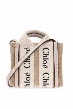 Chloé beige ‘Woody Nano’ shoulder bag