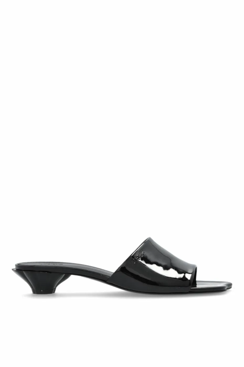 Chloé BLACK Flower heeled mules