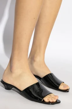 Chloé BLACK Flower heeled mules
