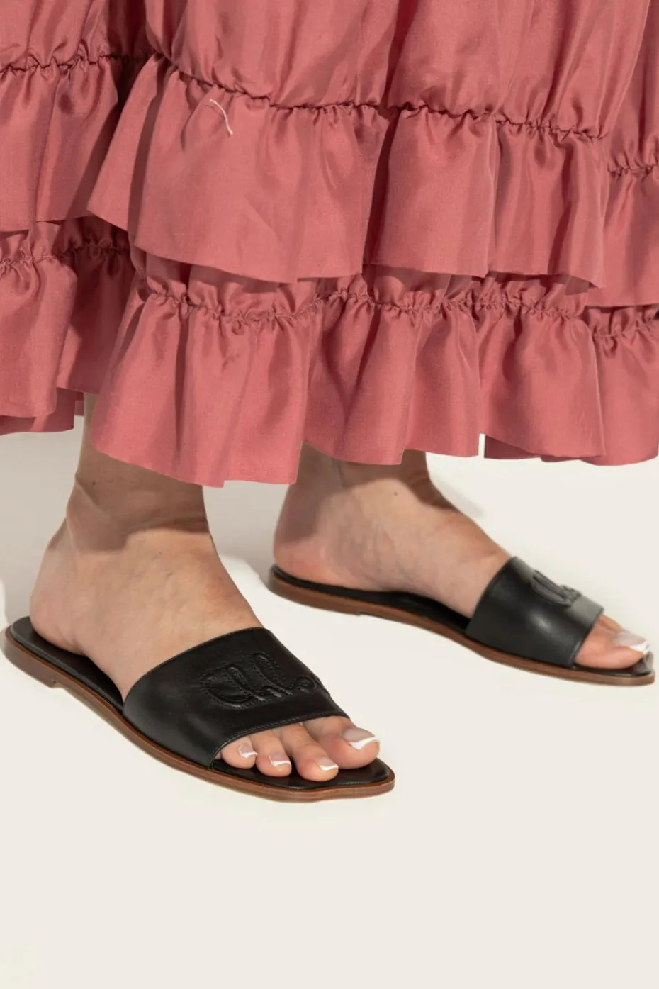 Chloé BLACK "Flower" slides