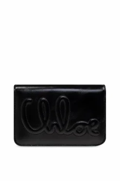 Chloé BLACK Leather wallet with logo