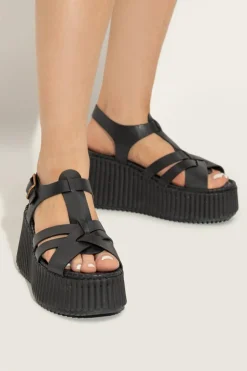 Chloé BLACK "NAMA" wedge sandals