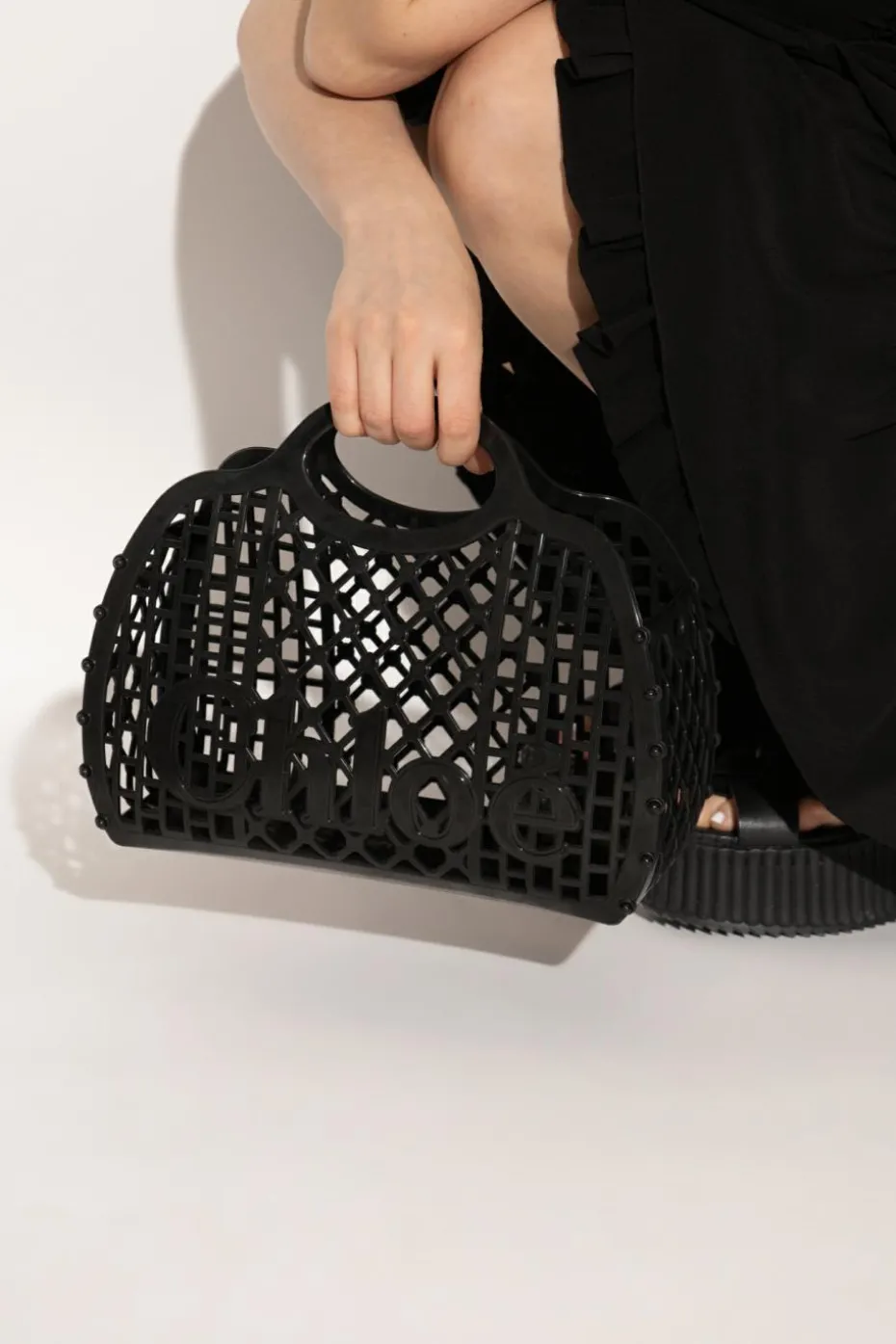 Chloé BLACK Shopper bag "Cage"