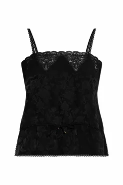 Chloé BLACK Silk top with floral motif