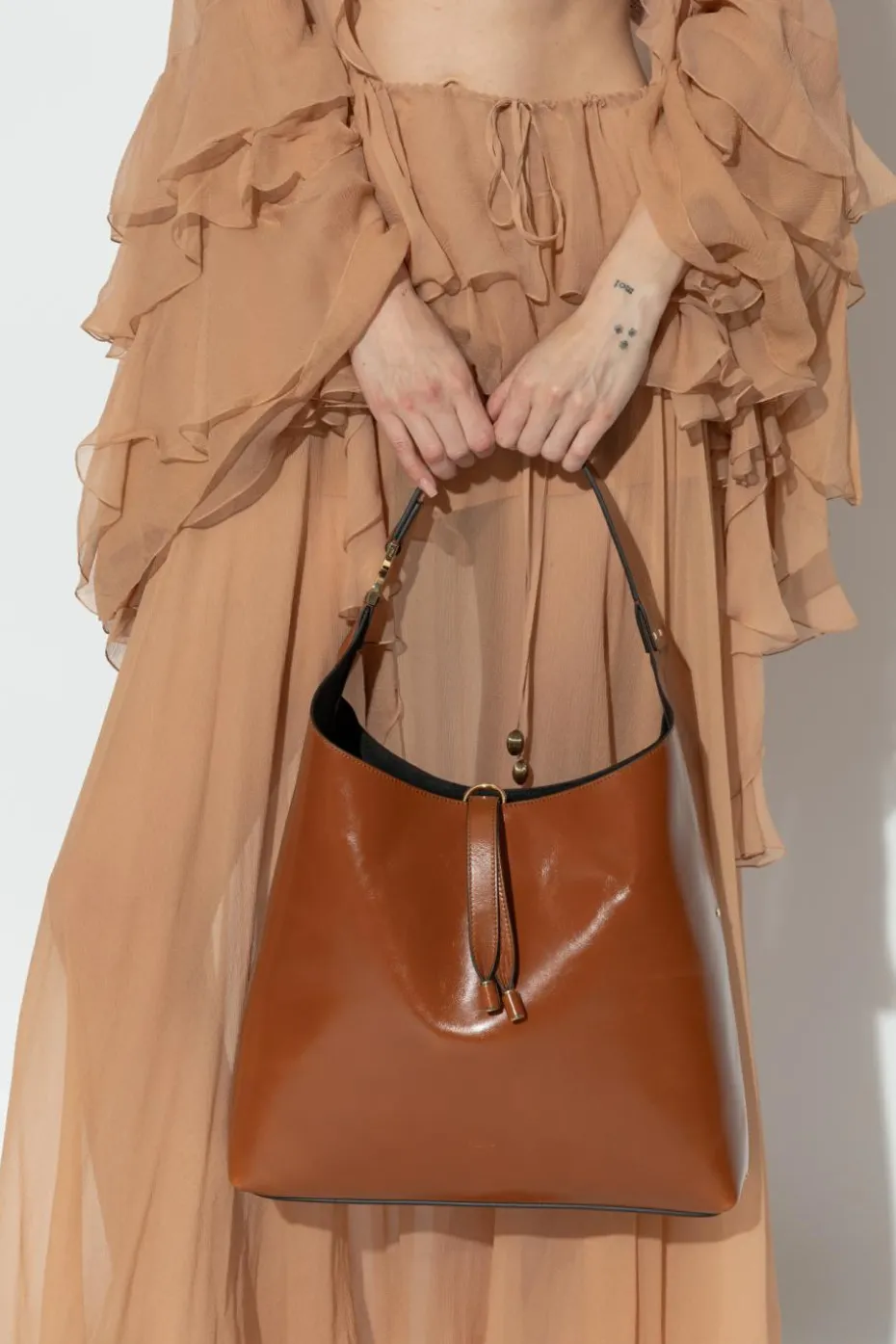 Chloé BROWN Marcie Hobo Shoulder Bag