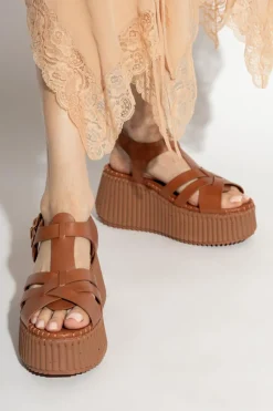 Chloé BROWN Platform Sandals 'Nama'