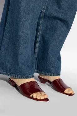 Chloé BURGUNDY Leather sandals