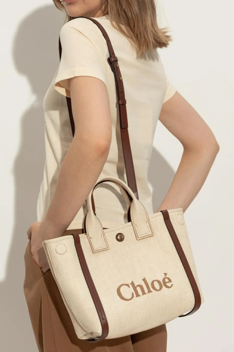 Chloé cream "Chloé Carry Small" tote bag
