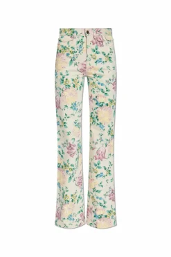 Chloé cream Jeans with floral motif