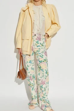Chloé cream Jeans with floral motif
