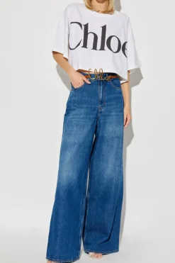 Chloé cream Short `oversize` t-shirt